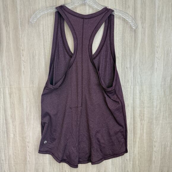 Lululemon Tank Top Women's Size 4 Back Opening Purple Cotton Scoop Neck Gym - Picture 2 of 10